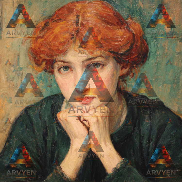 redhead woman painting #3679