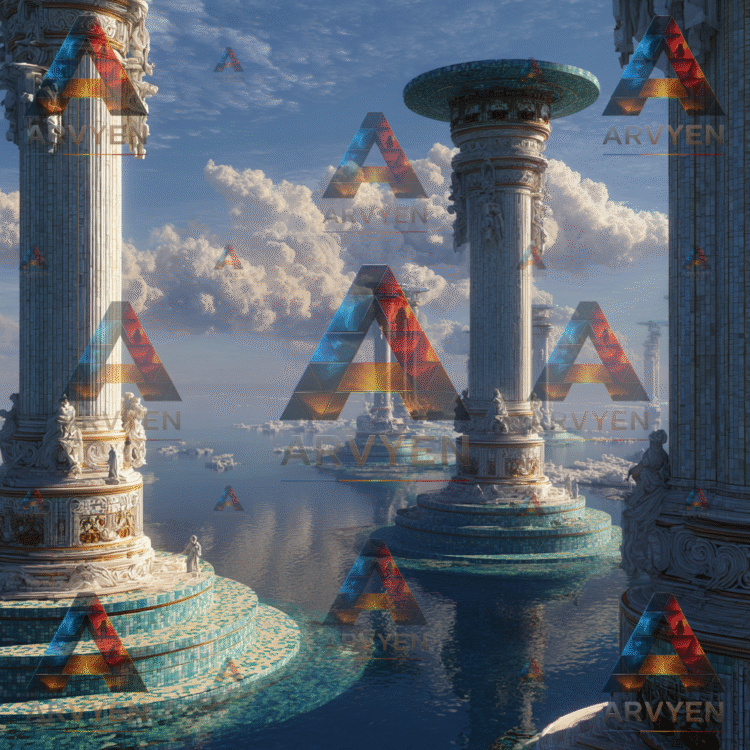 greek columns in the sky 2 #3689